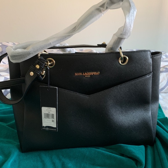 NWT Karl Lagerfeld Paris Dore Black handbag - Picture 5 of 12